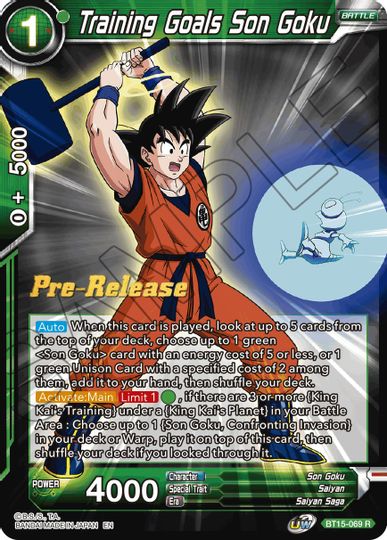 Training Goals Son Goku (BT15-069) [Saiyan Showdown Prerelease Promos] | Mindsight Gaming