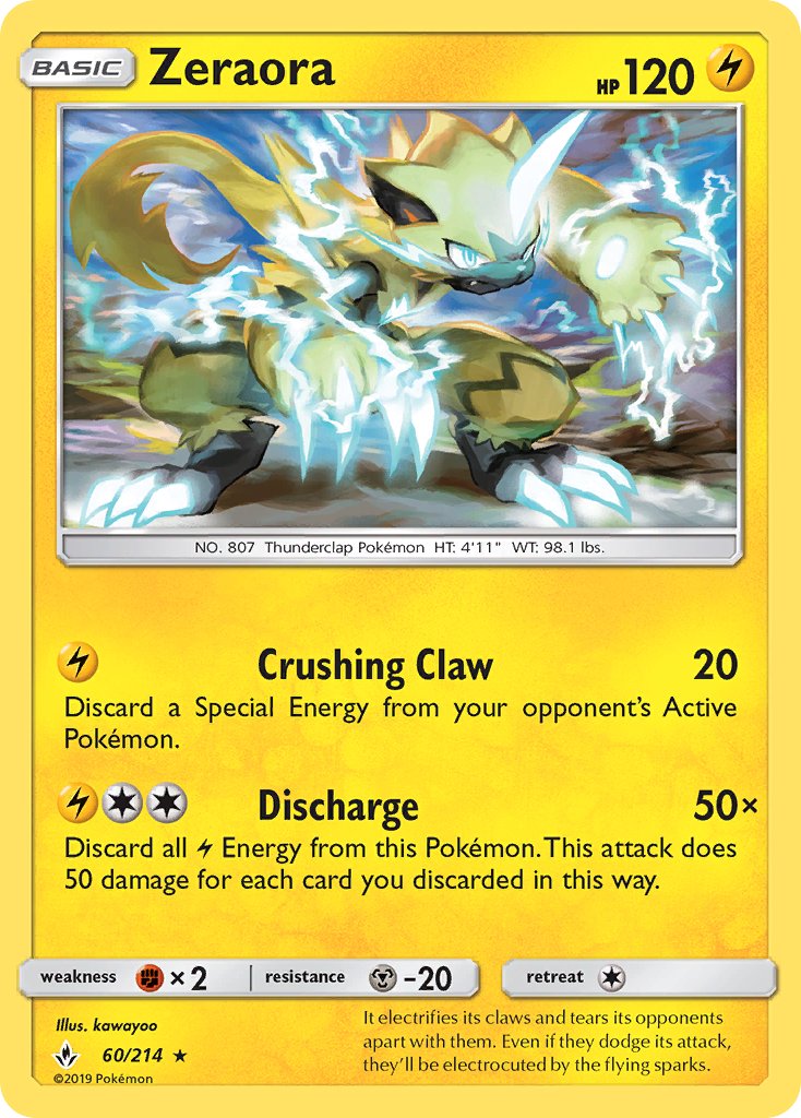 Zeraora (60/214) (Cracked Ice Holo) (Theme Deck Exclusive) [Sun & Moon: Unbroken Bonds] | Mindsight Gaming