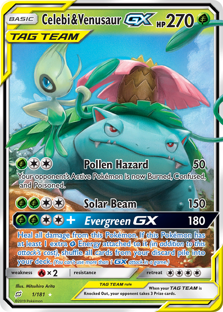 Celebi & Venusaur GX (1/181) [Sun & Moon: Team Up] | Mindsight Gaming