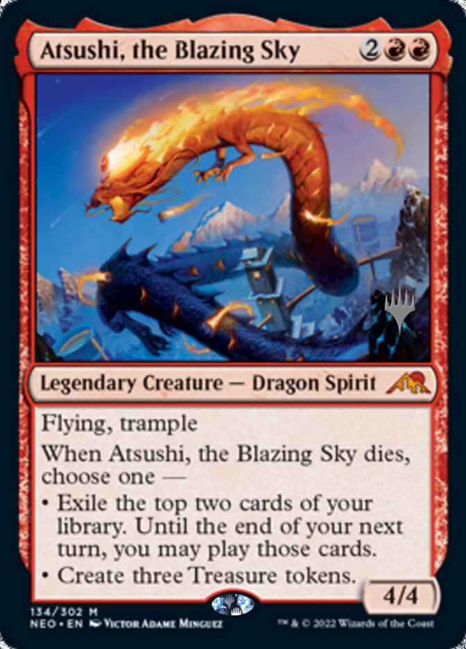 Atsushi, the Blazing Sky (Promo Pack) [Kamigawa: Neon Dynasty Promos] | Mindsight Gaming