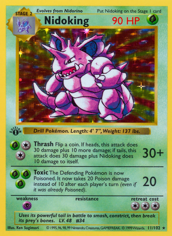 Nidoking (11/102) (Shadowless) [Base Set 1st Edition] | Mindsight Gaming