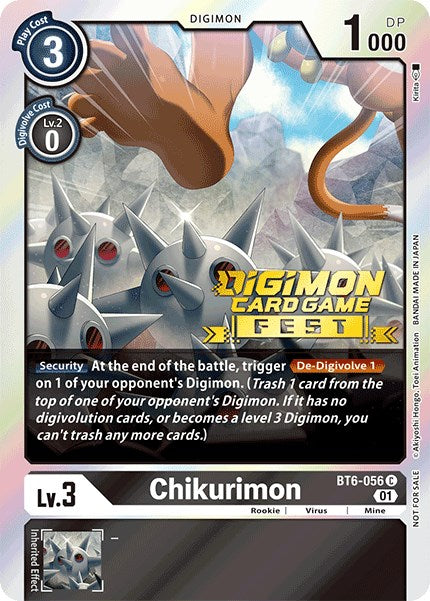 Chikurimon [BT6-056] (Digimon Card Game Fest 2022) [Double Diamond Promos] | Mindsight Gaming