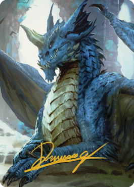 Young Blue Dragon Art Card (Gold-Stamped Signature) [Commander Legends: Battle for Baldur's Gate Art Series] | Mindsight Gaming