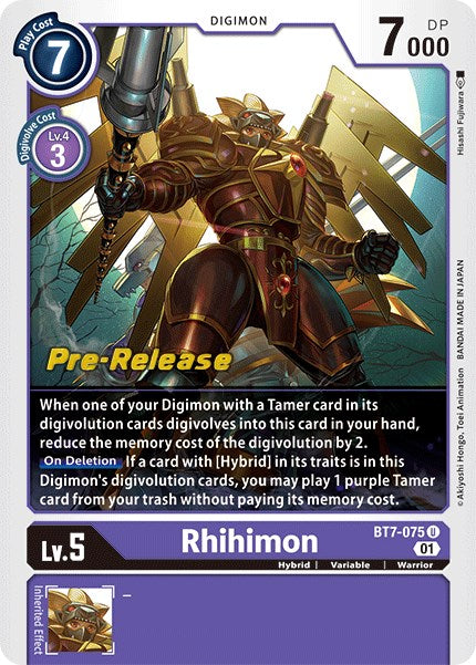 Rhihimon [BT7-075] [Next Adventure Pre-Release Cards] | Mindsight Gaming