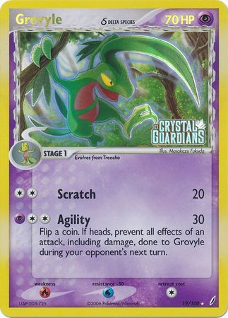 Grovyle (19/100) (Delta Species) (Stamped) [EX: Crystal Guardians] | Mindsight Gaming