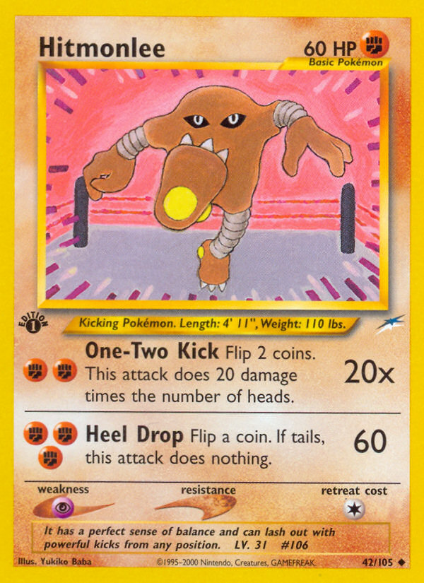 Hitmonlee (42/105) [Neo Destiny 1st Edition] | Mindsight Gaming