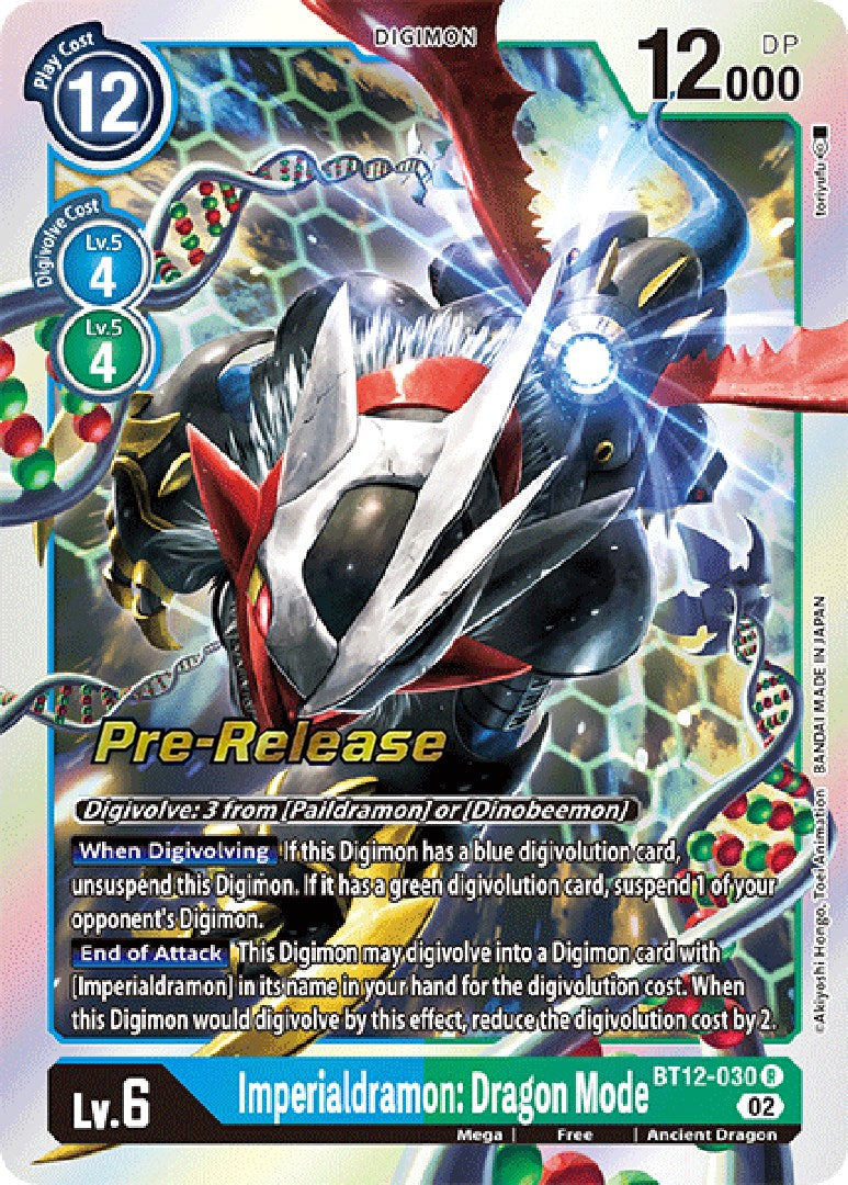 Imperialdramon: Dragon Mode [BT12-030] [Across Time Pre-Release Cards] | Mindsight Gaming