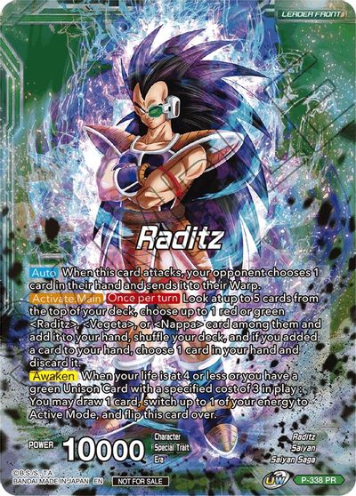 Raditz // Raditz, Brotherly Revival (Gold Stamped) (P-338) [Saiyan Showdown Prerelease Promos] | Mindsight Gaming