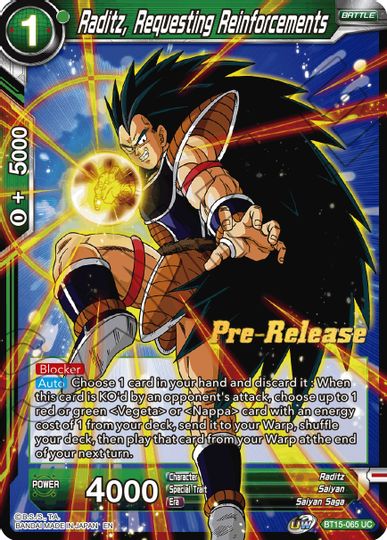 Raditz, Requesting Reinforcements (BT15-065) [Saiyan Showdown Prerelease Promos] | Mindsight Gaming