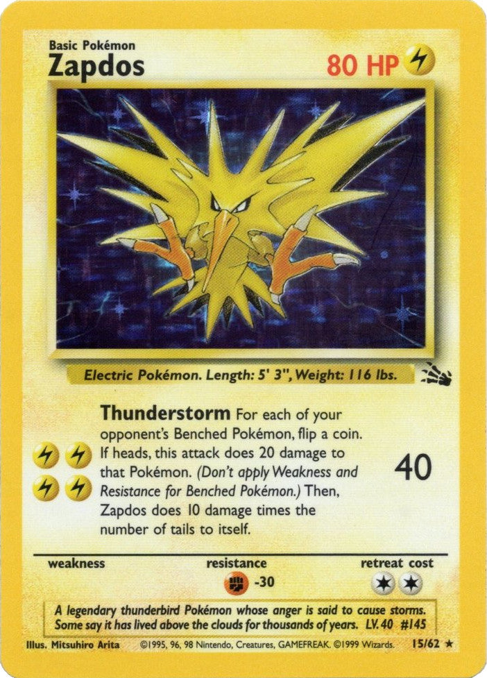 Zapdos (15/62) [Fossil Unlimited] | Mindsight Gaming