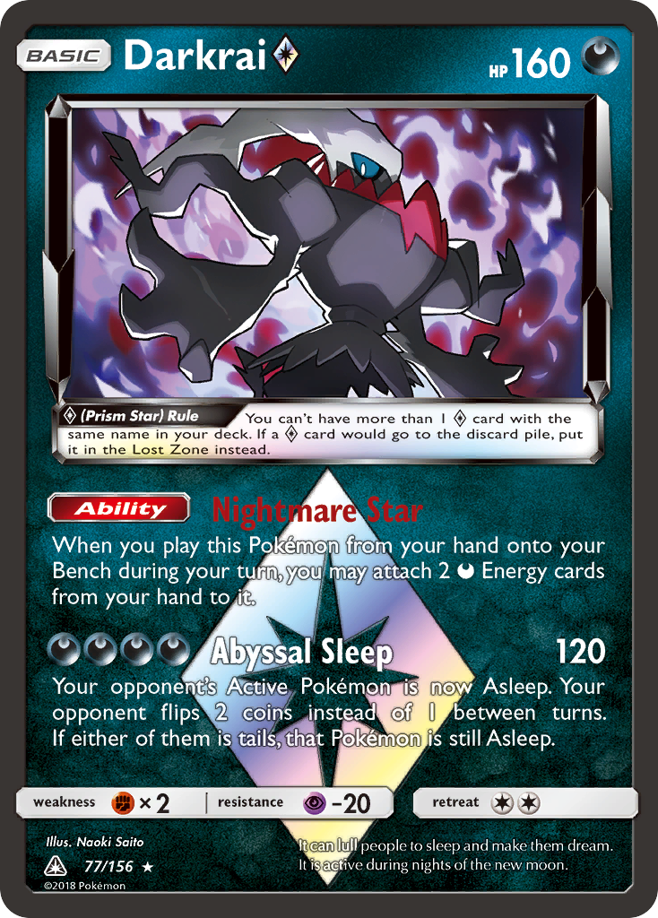 Darkrai (77/156) (Prism Star) [Sun & Moon: Ultra Prism] | Mindsight Gaming