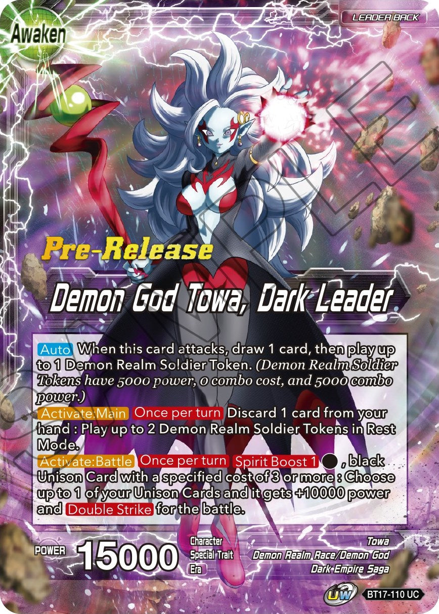 Towa // Demon God Towa, Dark Leader (BT17-110) [Ultimate Squad Prerelease Promos] | Mindsight Gaming