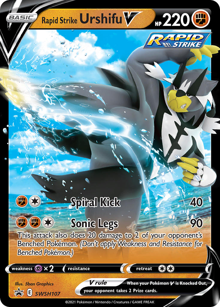 Rapid Strike Urshifu V (SWSH107) (Jumbo Card) [Sword & Shield: Black Star Promos] | Mindsight Gaming