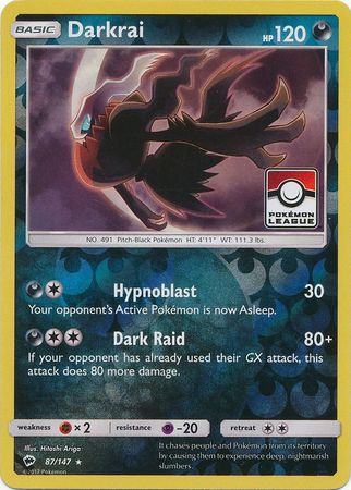 Darkrai (87/147) (League Promo) [Sun & Moon: Burning Shadows] | Mindsight Gaming