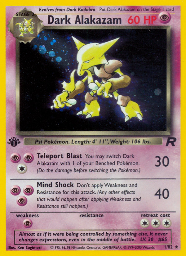 Dark Alakazam (1/82) [Team Rocket 1st Edition] | Mindsight Gaming