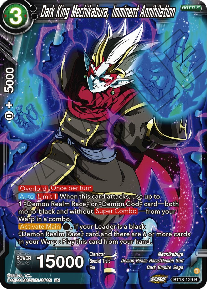 Dark King Mechikabura, Imminent Annihilation (BT18-129) [Dawn of the Z-Legends] | Mindsight Gaming