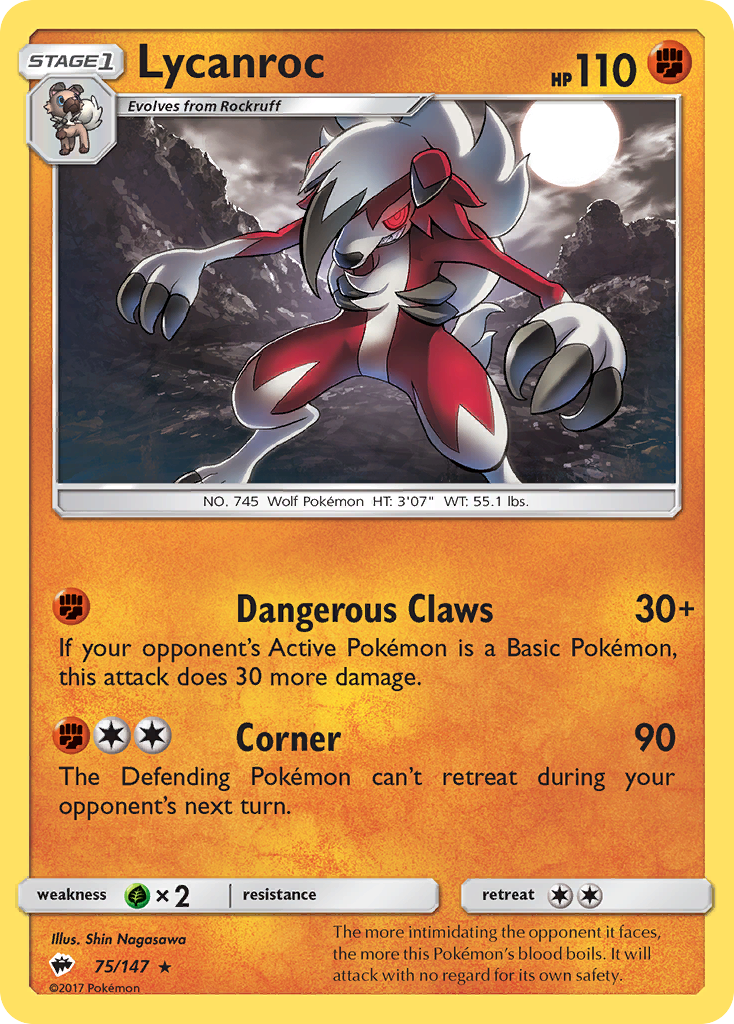 Lycanroc (75/147) [Sun & Moon: Burning Shadows] | Mindsight Gaming