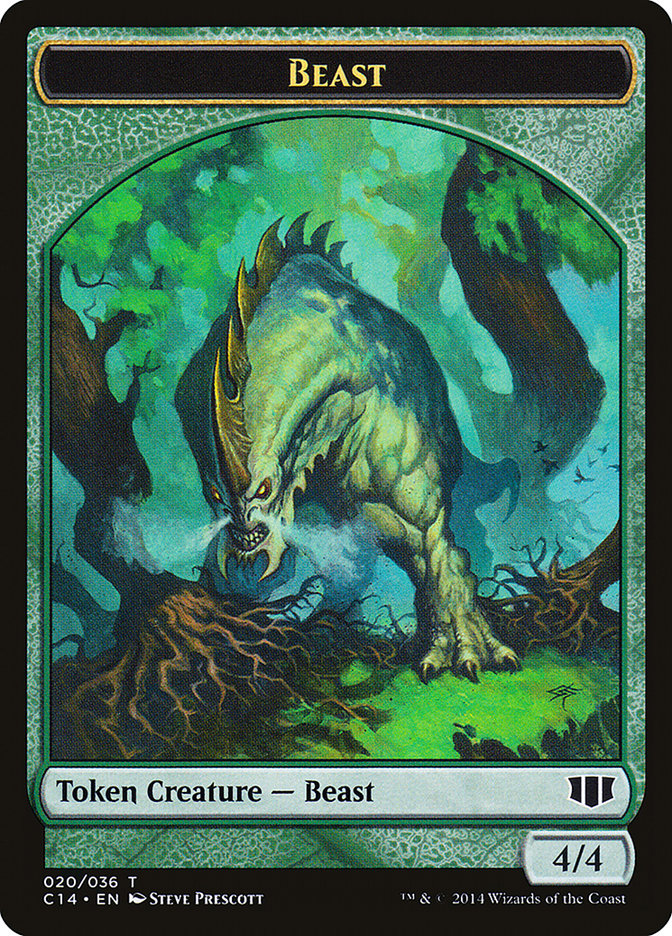 Elf Druid // Beast (020/036) Double-sided Token [Commander 2014 Tokens] | Mindsight Gaming