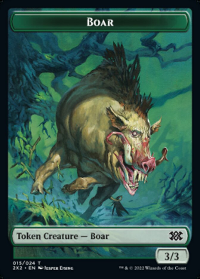 Boar // Spirit (008) Double-sided Token [Double Masters 2022 Tokens] | Mindsight Gaming