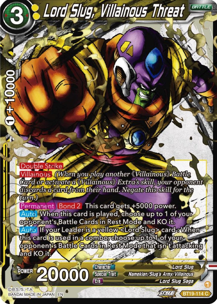 Lord Slug, Villainous Threat (BT19-114) [Fighter's Ambition] | Mindsight Gaming