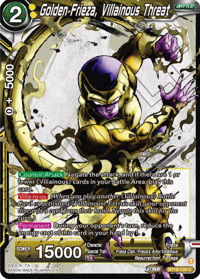 Golden Frieza, Villainous Threat (BT19-126) [Fighter's Ambition] | Mindsight Gaming