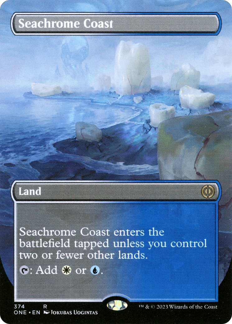 Seachrome Coast (Borderless Alternate Art) [Phyrexia: All Will Be One] | Mindsight Gaming