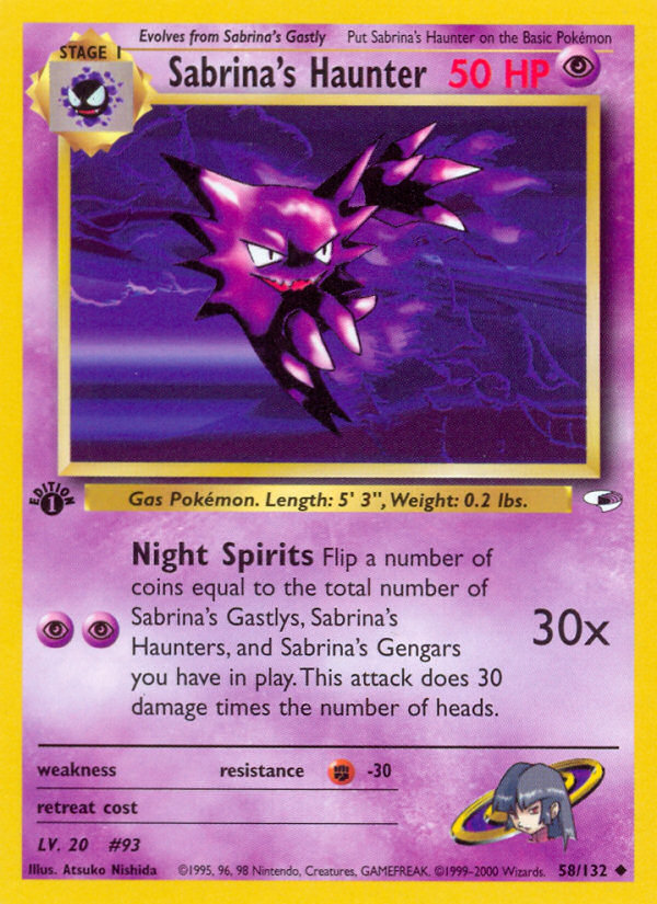 Sabrina's Haunter (58/132) [Gym Heroes 1st Edition] | Mindsight Gaming