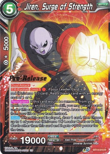 Jiren, Surge of Strength (BT14-015) [Cross Spirits Prerelease Promos] | Mindsight Gaming