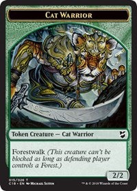 Cat Warrior // Beast (013) Double-sided Token [Commander 2018 Tokens] | Mindsight Gaming