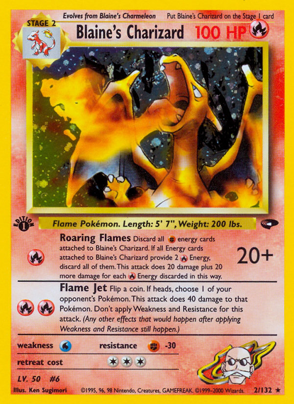 Blaine's Charizard (2/132) [Gym Challenge 1st Edition] | Mindsight Gaming