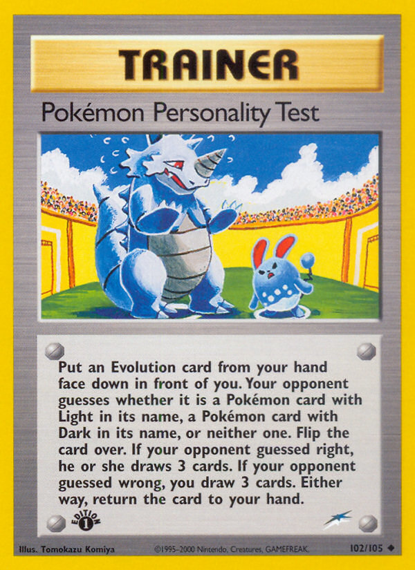 Pokemon Personality Test (102/105) [Neo Destiny 1st Edition] | Mindsight Gaming