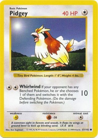 Pidgey (57/102) [Base Set Shadowless Unlimited] | Mindsight Gaming