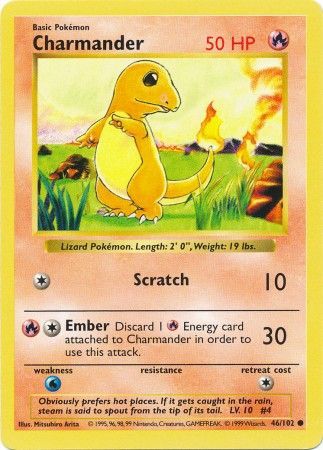 Charmander (46/102) [Base Set Shadowless Unlimited] | Mindsight Gaming