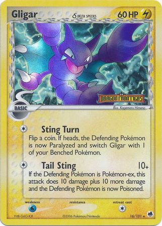 Gligar (16/101) (Delta Species) (Stamped) [EX: Dragon Frontiers] | Mindsight Gaming