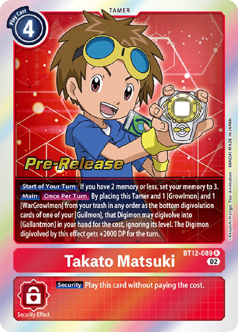 Takato Matsuki [BT12-089] [Across Time Pre-Release Cards] | Mindsight Gaming