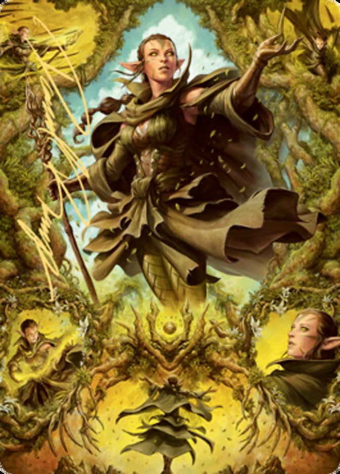 Nissa of Shadowed Boughs 2 Art Card (Gold-Stamped Signature) [Zendikar Rising Art Series] | Mindsight Gaming