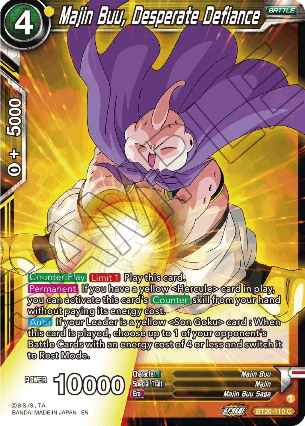 Majin Buu, Desperate Defiance (BT20-110) [Power Absorbed] | Mindsight Gaming