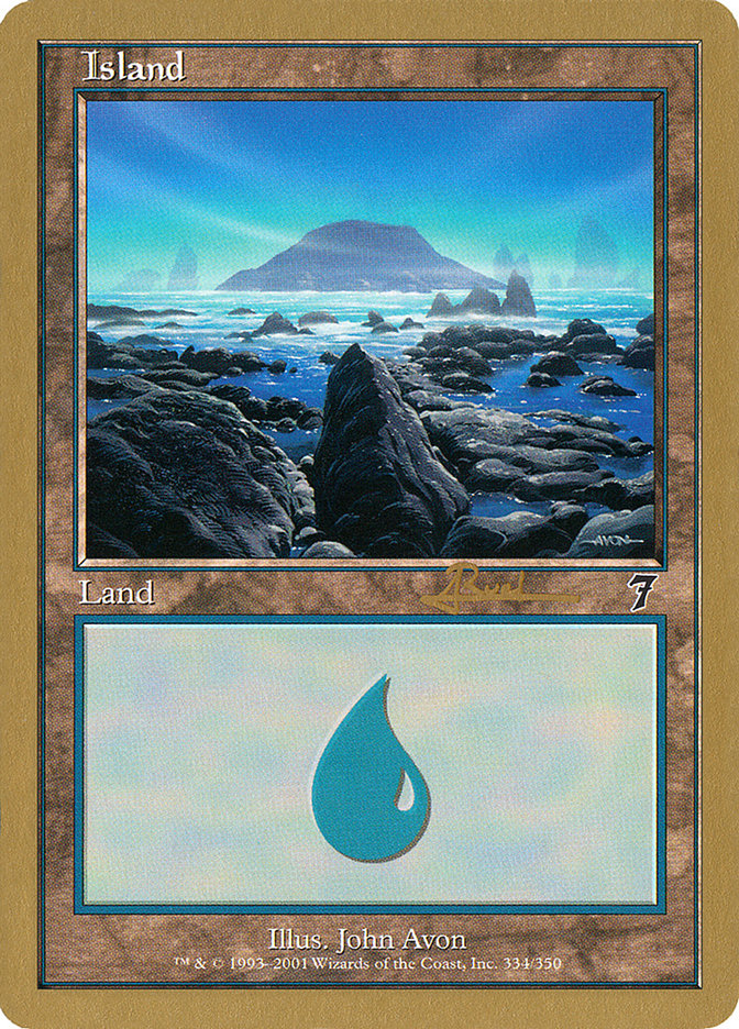 Island (ar334) (Antoine Ruel) [World Championship Decks 2001] | Mindsight Gaming