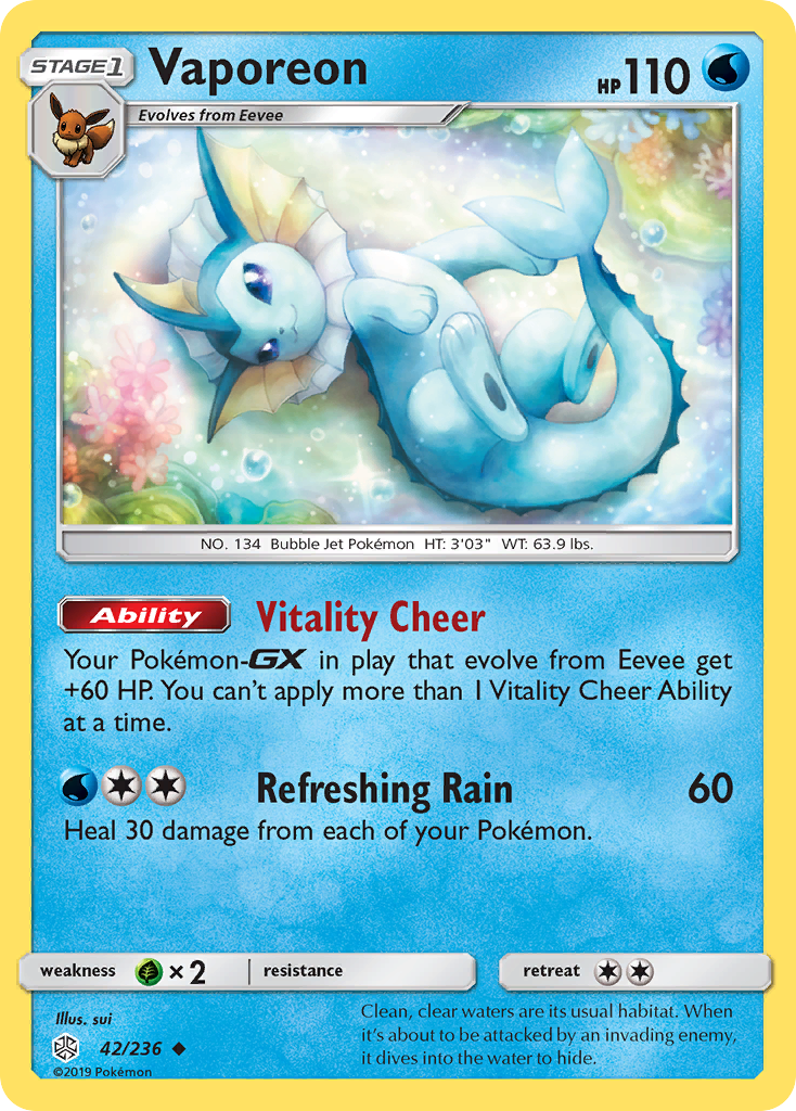 Vaporeon (42/236) [Sun & Moon: Cosmic Eclipse] | Mindsight Gaming