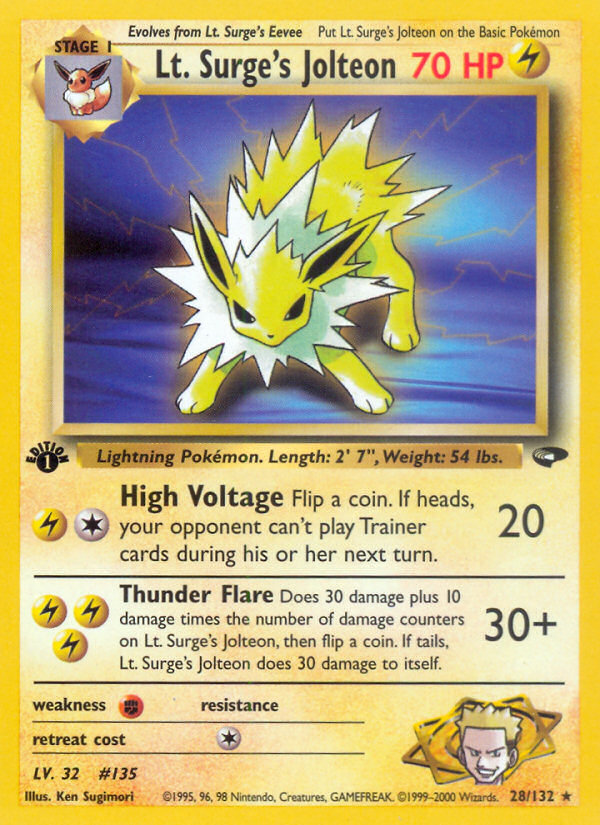 Lt. Surge's Jolteon (28/132) [Gym Challenge 1st Edition] | Mindsight Gaming