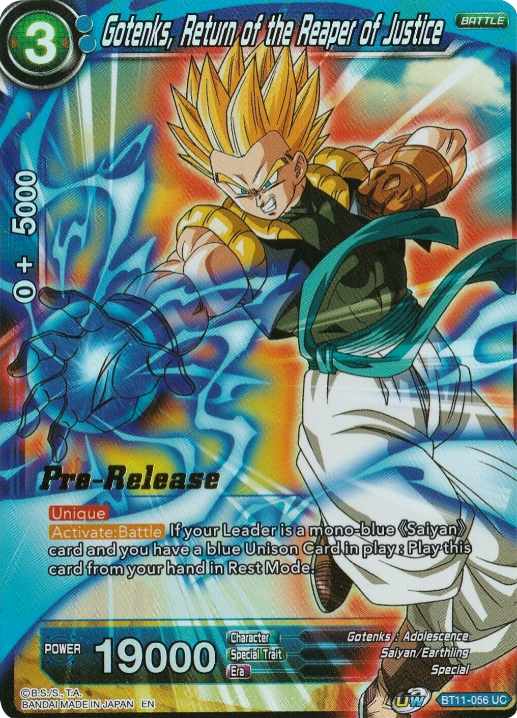 Gotenks, Return of the Reaper of Justice (BT11-056) [Vermilion Bloodline Prerelease Promos] | Mindsight Gaming