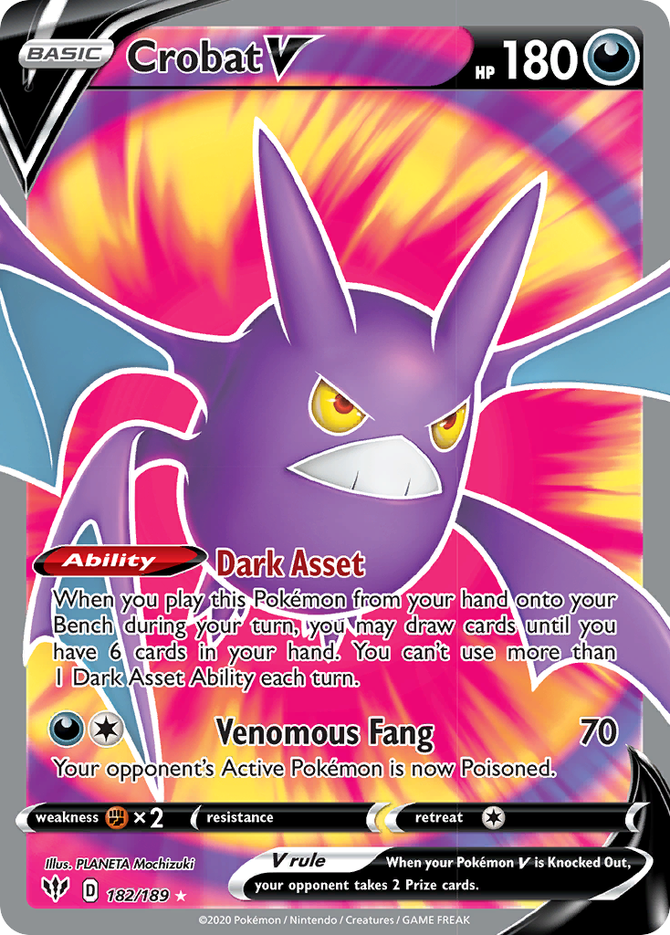 Crobat V (182/189) [Sword & Shield: Darkness Ablaze] | Mindsight Gaming