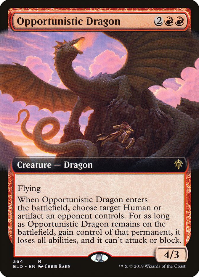 Opportunistic Dragon (Extended Art) [Throne of Eldraine] | Mindsight Gaming