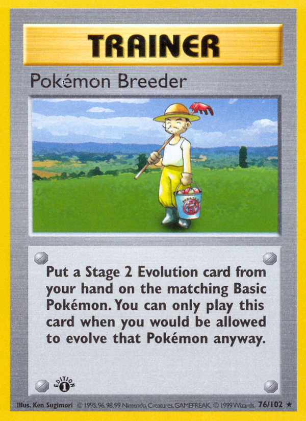 Pokemon Breeder (76/102) (Shadowless) [Base Set 1st Edition] | Mindsight Gaming