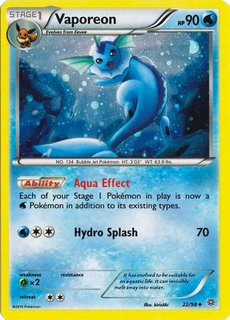 Vaporeon (22/98) (Cosmos Holo) [XY: Ancient Origins] | Mindsight Gaming