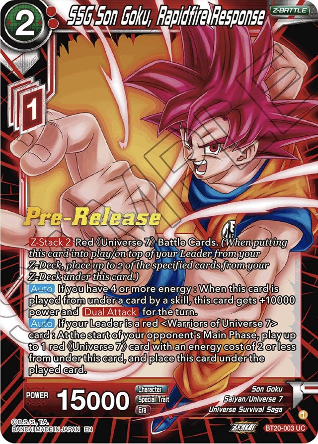 SSG Son Goku, Rapidfire Response (BT20-003) [Power Absorbed Prerelease Promos] | Mindsight Gaming