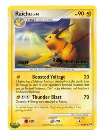 Raichu (27/99) (Staff Prerelease Promo) [Nintendo: Black Star Promos] | Mindsight Gaming