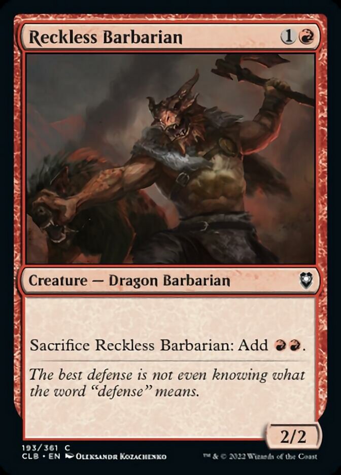 Reckless Barbarian [Commander Legends: Battle for Baldur's Gate] | Mindsight Gaming