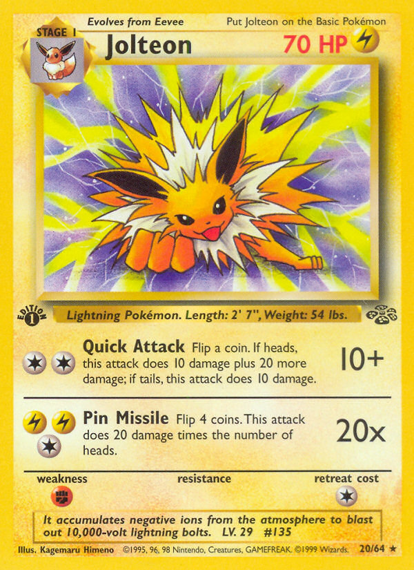 Jolteon (20/64) [Jungle 1st Edition] | Mindsight Gaming