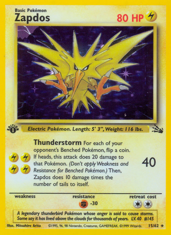 Zapdos (15/62) [Fossil 1st Edition] | Mindsight Gaming